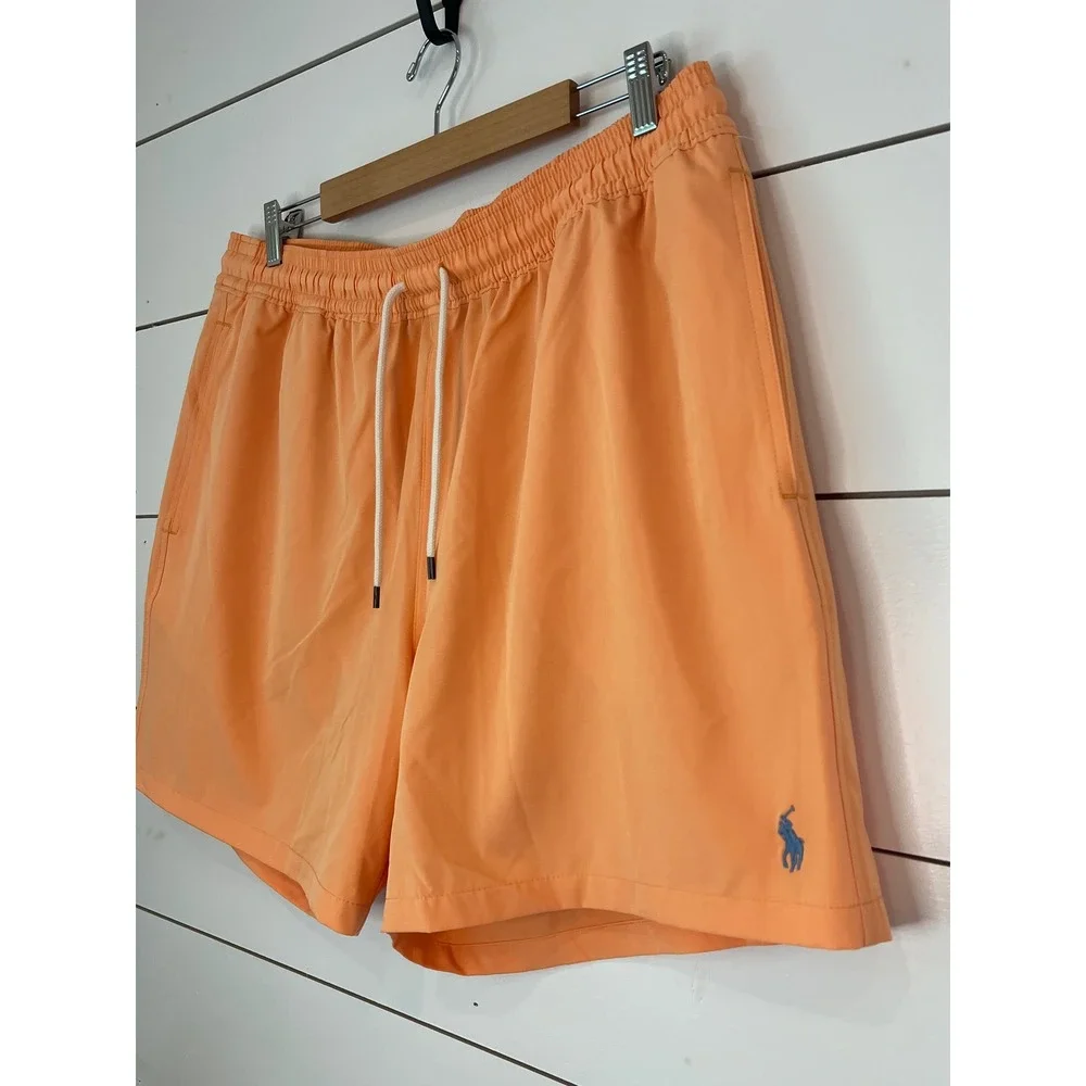 Polo Ralph Lauren Mens Orange Swim Trunks XXL Mesh Lined preppy quiet luxury